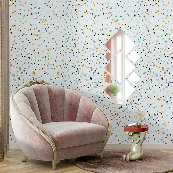 Дзеркальний декор акриловий самоклеючий срібло, 7шт (D) SW-00002508 | Зображення 5