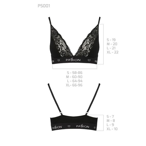 Эластичный топ с кружевом Passion PS001 TOP black, size M | Зображення 5