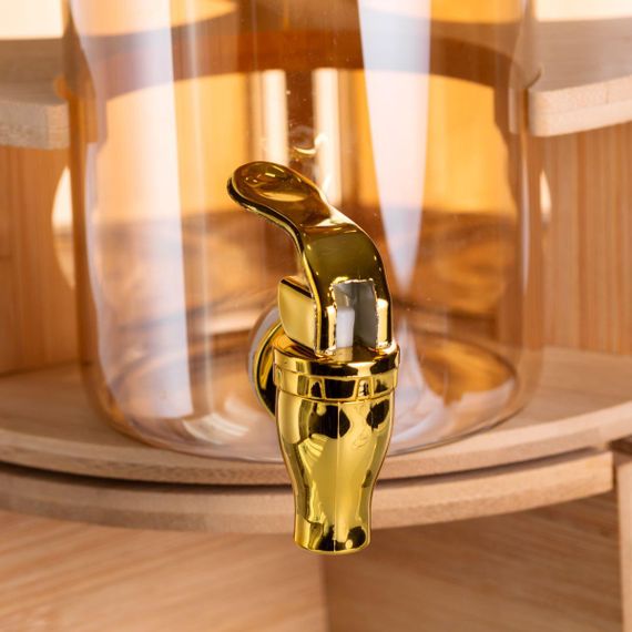 Лимонадница стеклянная 3в1 на подставке с золотыми кранами 5.5 л HP-34-28 | Зображення 4