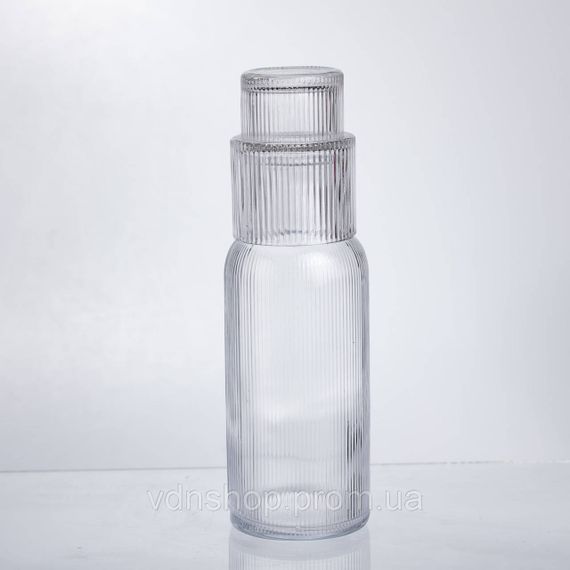 Глечик 700 мл зі склянкою 1 (шт) графин для компоту соку води лимонаду глечик для напоїв Прозорий HP-19-L3