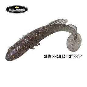 Силіконова приманка, Їстівний силікон Bait Breath BeTanCo Shad Tail Slim 3" (8 шт.) (S852 EZO CHIKA)