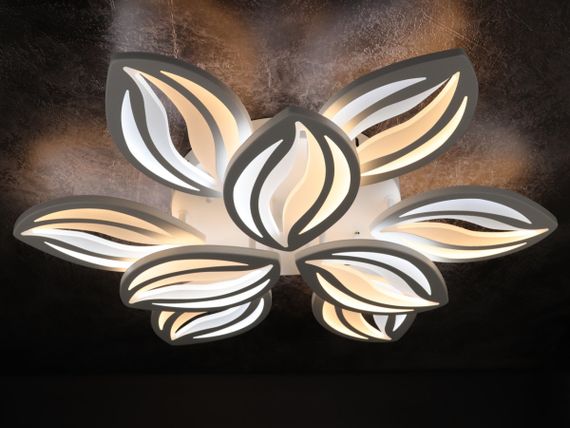 Люстра світлодіодна стельова LED світильник для квартири на стелю лед з пультом 25728 Білий 10х70х70 см. | Зображення 1