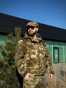 Тактична Куртка мультикам мікрофліс з Капюшоном Military MTP