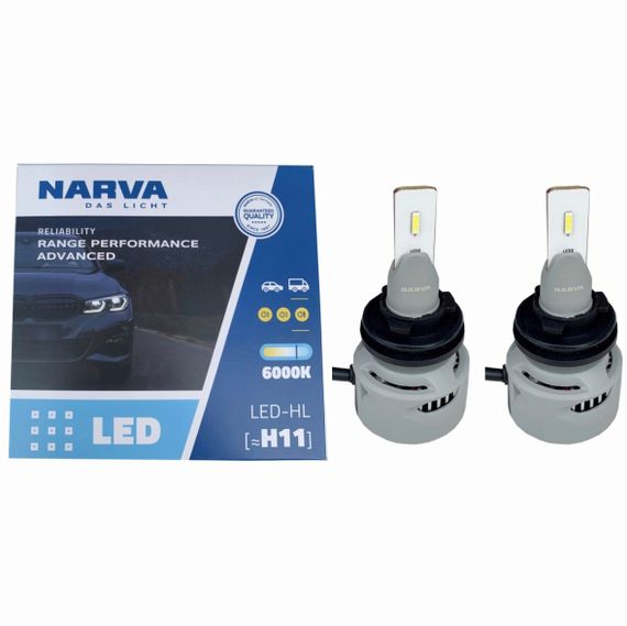 Комплект світлодіодних ламп NARVA H9/H11 Range Power Advanced +100% 6000K 12/24V (181848100)