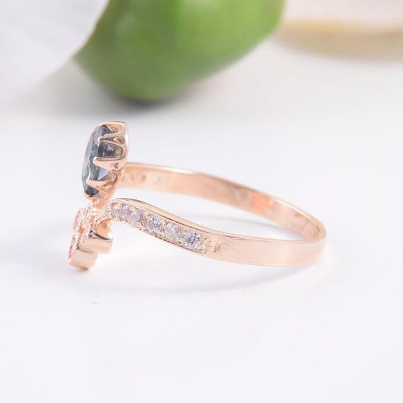 Кольцо из красного золота с топазом London Blue 19 | Зображення 2