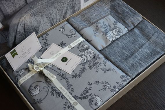 Постельное белье La Romano Premium Satin 200×220 Dema Grey | Зображення 4