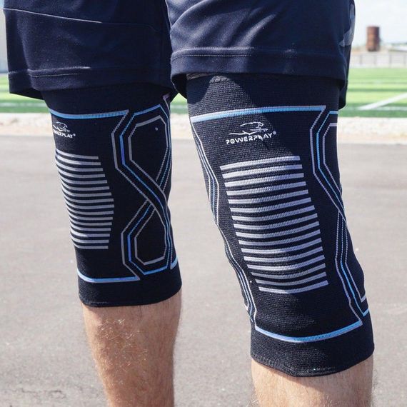 Наколінники спортивні Паверплей PP-4099 Knee Support Чорно/Сині S/M (пара) | Зображення 2