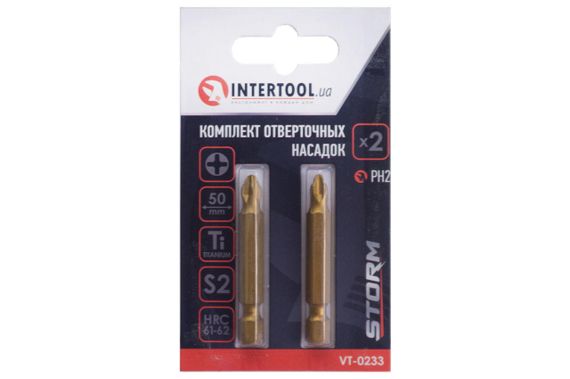 Бита Intertool - PH2 x 50 мм титан Storm (2 шт.) (VT-0233) | Зображення 2