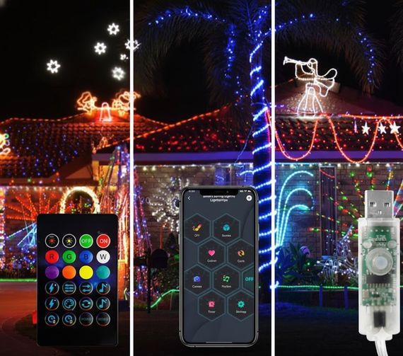 Светодиодная RGB 10м гирлянда на елку или новогоднего декора в дом или на улицу водонепроницаемая IP65 с управлением SMART | Зображення 3
