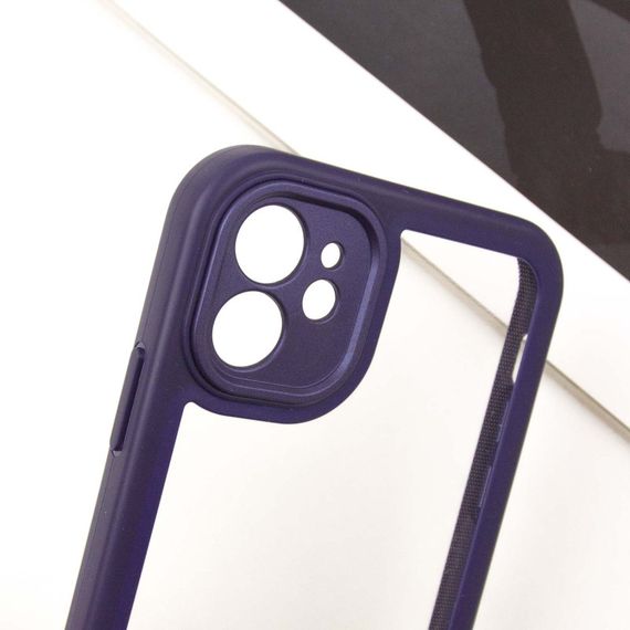 TPU чохол Transparent + Colour 1,5mm для Apple iPhone 12 (6.1") Purple | Зображення 4