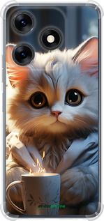 Чохол на Tecno Spark 10 Білий кіт "5646sp-3023-2448"