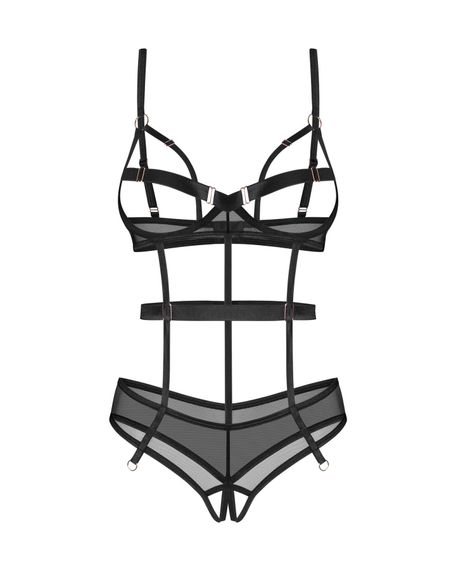 Боді Obsessive Euridia crotchless teddy XS/S, Чорний, XL/2XL | Зображення 3