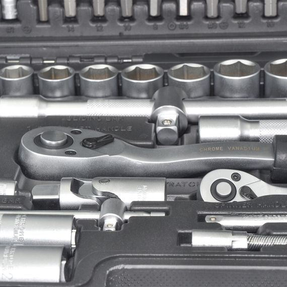 Набор инструментов профессиональный 1/2" и 1/4" 94 ед. WERK 70222 | Зображення 3