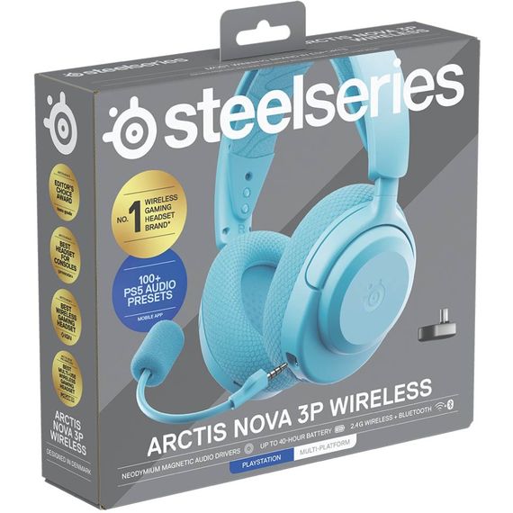 Ігрова гарнітура SteelSeries Arctis Nova 3P Wireless MultiPlatform Aqua | Зображення 5