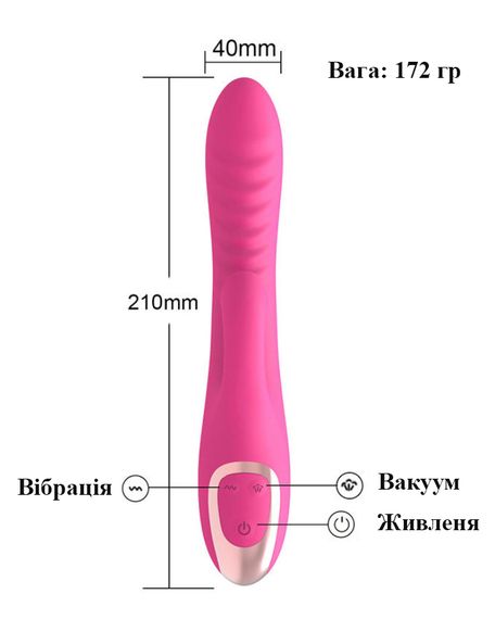 Вібратор із вакуумною стимуляцією клітора (червоний, USB) | Зображення 3