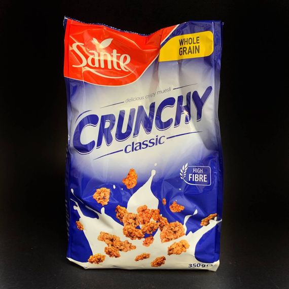 Сухі сніданки кранчі суцільнозернові класичні Sante Crunchy, 350 г, мюслі, сухі сніданки