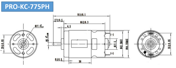 Мотор коллекторный (щёточный) DC Pro KC-775PH 24V 2800 об/м | Зображення 1