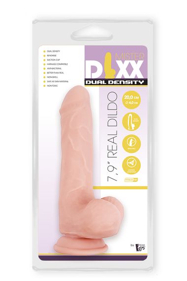 Фалоімітатор з подвійною щільністю Mr. DIXX 7.9 INCH DUAL DENSITY DILDO | Зображення 1