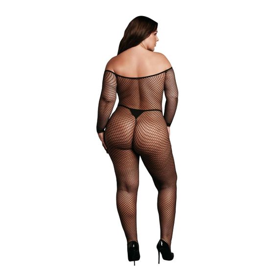 Жіночий боді-комбінезон із сітки Le Desir Off Shoulder Fishnet Bodystocking, чорний Sex Aura | Зображення 3