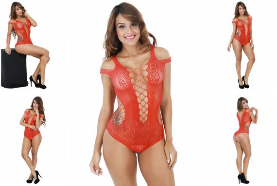 Боді-Сітка Babydoll 46 Червоний w226-1 | Зображення 9