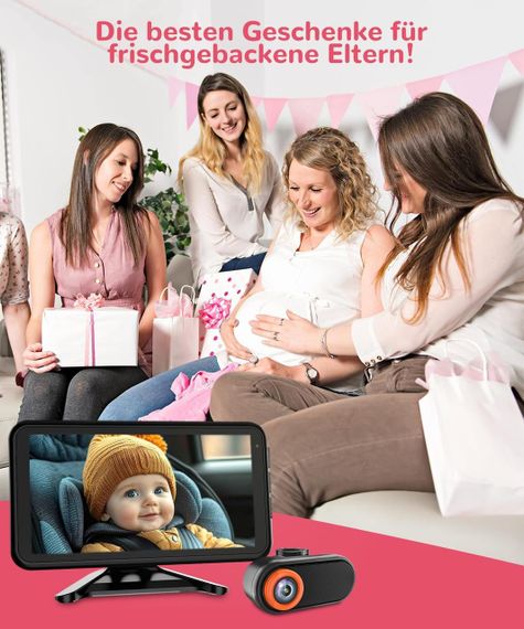 Автомобільна відеоняня LUCKVIEW, монітор 5.2” з камерою заднього виду для малюків в авто Full HD, нічне бачення | Зображення 6