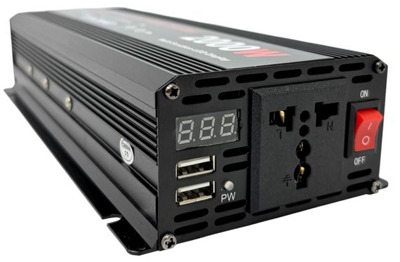 Інвертор потужний 2000 W чиста правильна синусоїда для котла перетворювач напруги UKC NFA-2000D | Зображення 3