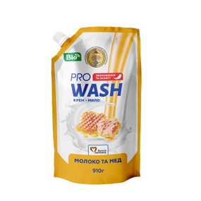 Крем-мило 910гр (дой-пак) Молоко і мед ProWash 2К