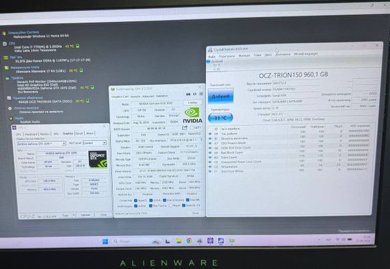 Ігровий ноутбук Dell Alienware 17 R4 / 17.3" (2560x1440) IPS / Intel Core i7-7700HQ (4 (8) ядра по 2.8 - 3.8 GHz) / 32 GB DDR4 / 1960 GB SSD / nVidia GeForce GTX 1070, 8 GB GDDR5, 256-bit / WebCam б/в | Зображення 8