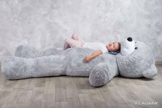 Огромный мягкий мишка Yarokuz Уильям 250 см Серый | Зображення 3
