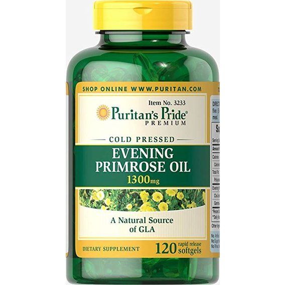 Масло вечерней примулы Puritan's Pride Evening Primrose Oil 1300 MG With GLA 120 Softgels
