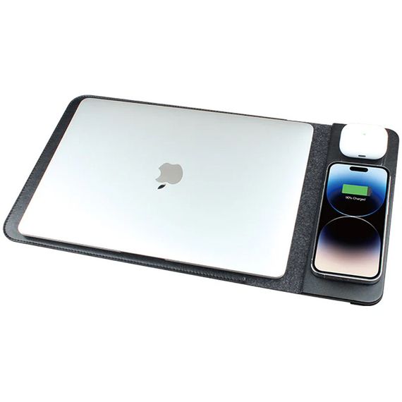 Подставка-чехол для ноутбука STAND JD-S97 с БЗУ 4in1 15W (15-16'') Black | Зображення 1