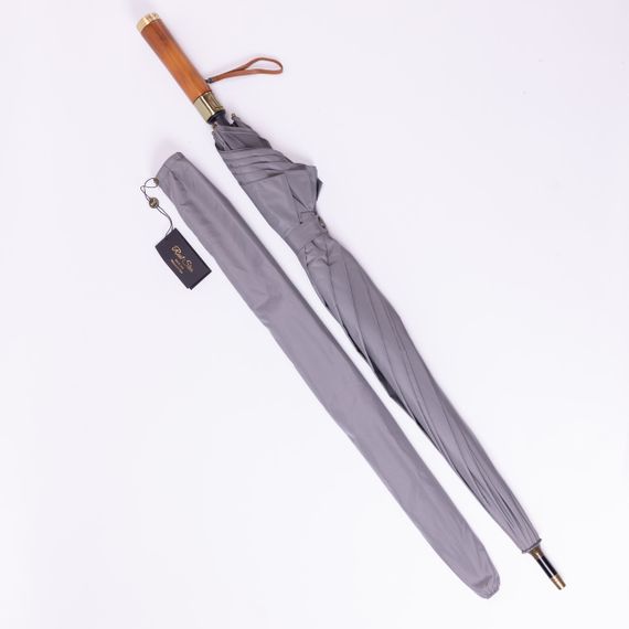 Класична парасолька-тростина напівавтомат з поліестеру 8 спиць діаметр 124 см Сірий HP-23-6G | Зображення 4