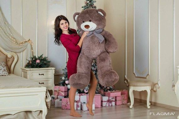 Большая мягкая игрушка мишка Yarokuz Билли 150 см Капучино | Зображення 4