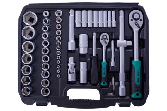 Набор насадок (инструментов) торцевых c трещоткой CrV 1/4, 1/2 (72Т) (108шт) | Зображення 1