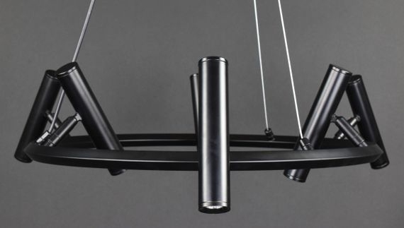 Люстра світлодіодна підвісна LED світильник для квартири на стелю лед 27743 Чорний 40-150х60х60 см. | Зображення 3