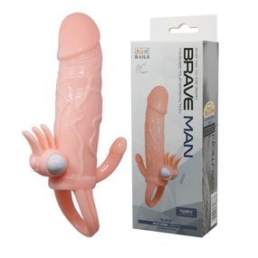 Насадка на член - Brave Man Vibrating Penis Sleeve Flesh Sex Aura