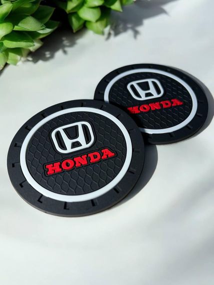 Силиконовый коврик в подстаканник с логотипом Honda комплект 2 штуки | Зображення 2