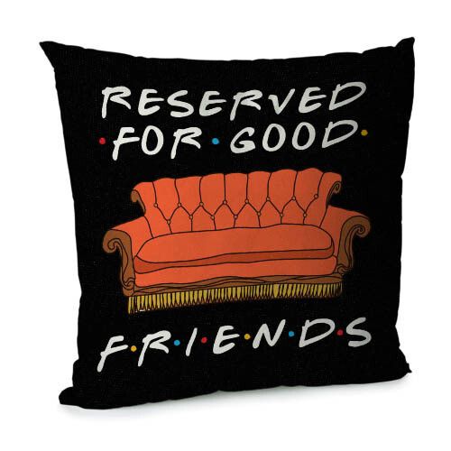 Подушка диванна з оксамиту Reserved for good friends 45x45 см (45BP_DR001)