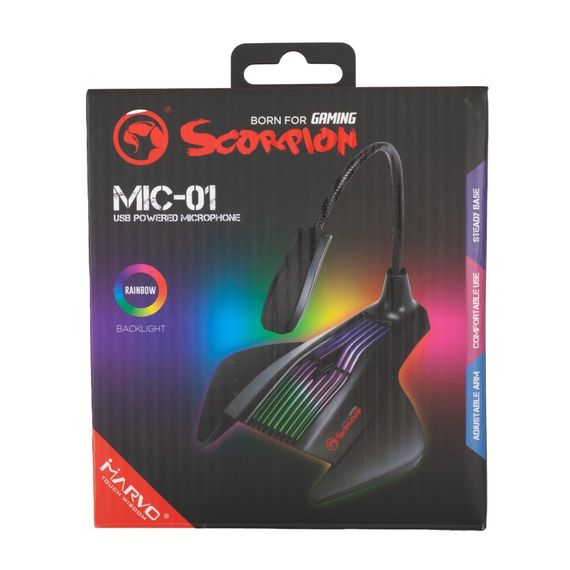 Мікрофон Marvo MIC-01 Multi-LED USB Black (MIC-01) | Зображення 3