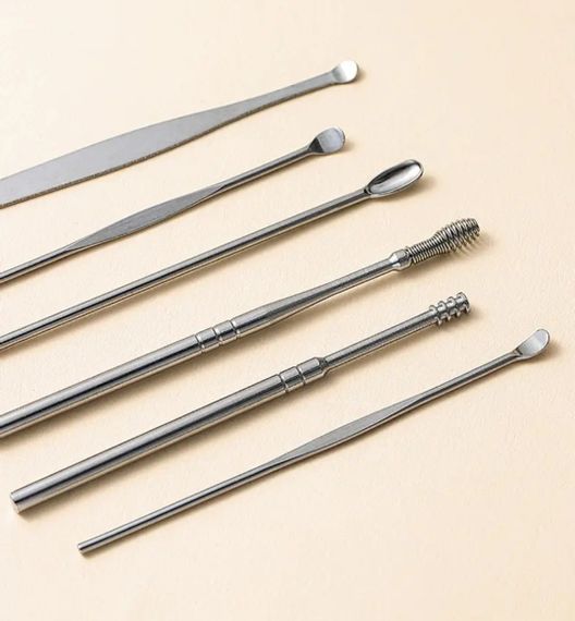 Набір для чищення вух і видалення вушної сірки із 6 інструментів. Фіолетовий | Зображення 6