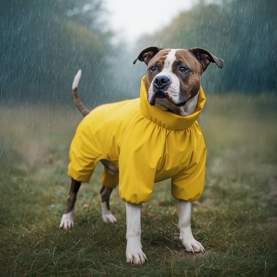 Дощовик для собак WAUDOG Clothes, водонепроникний, M35, В 59-62 см, С 37-40 см, жовтий | Зображення 3