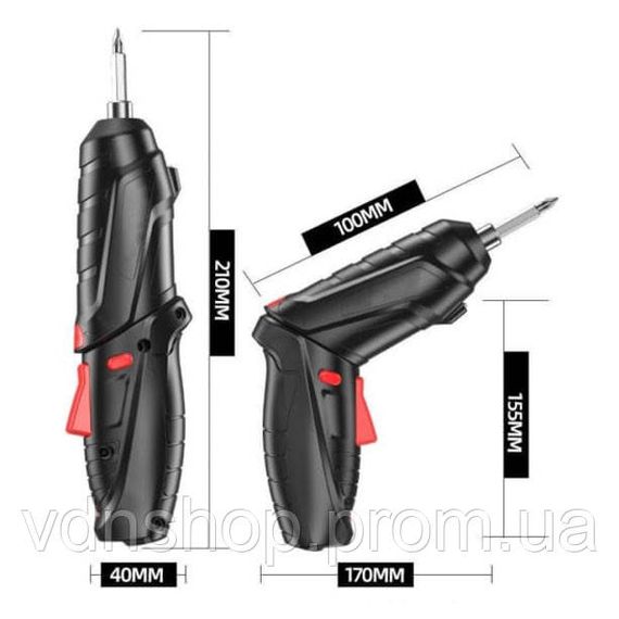 Шуруповерт аккумуляторный с насадками 47 предметов в кейсе отвертка аккумуляторная в чемодане CN-98 | Зображення 4