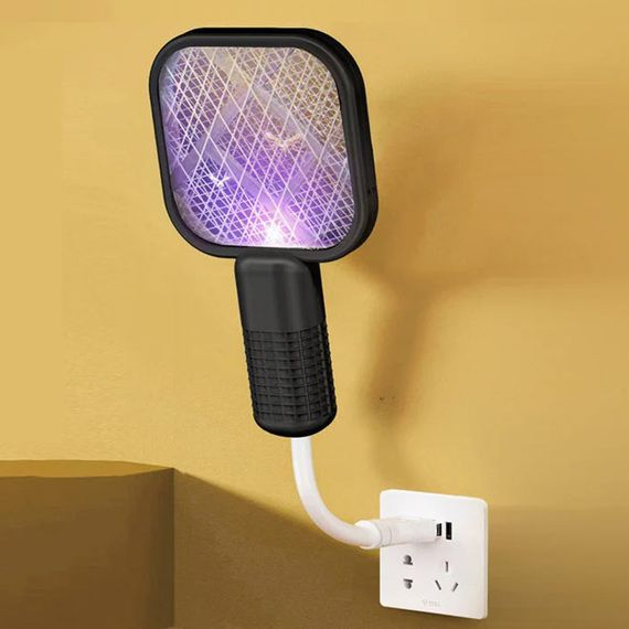 Электрический уничтожитель насекомых от USB, Черный / Лампа от комаров / Ловушка для комаров / Электрическая мухобойка | Зображення 4