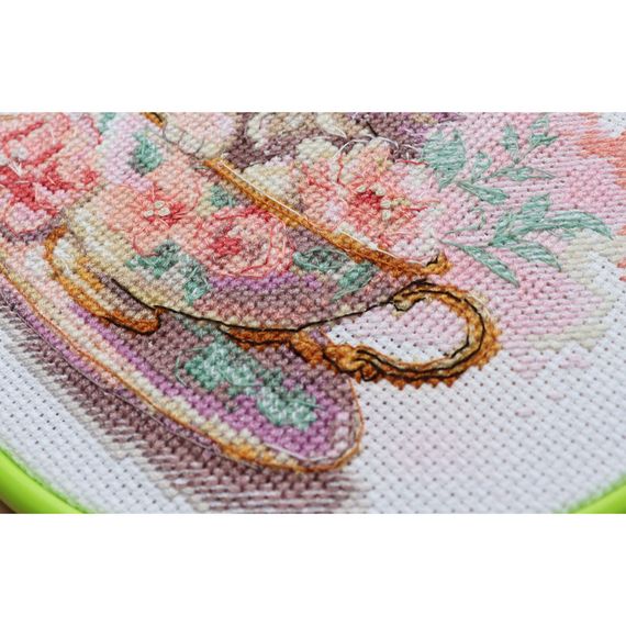 Набор для вышивки крестиком "Чаепитие" AHM-077 с пяльцами | Зображення 4