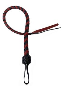 Кнут гибкий Снейк из натуральной кожи Art of Sex - Whip Snake 80 см, Чорно-червоний