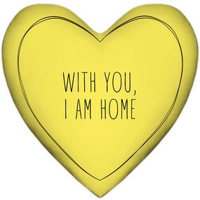Подушка сердце XXL With you, I am home 57x57 см (6PS_21L002)
