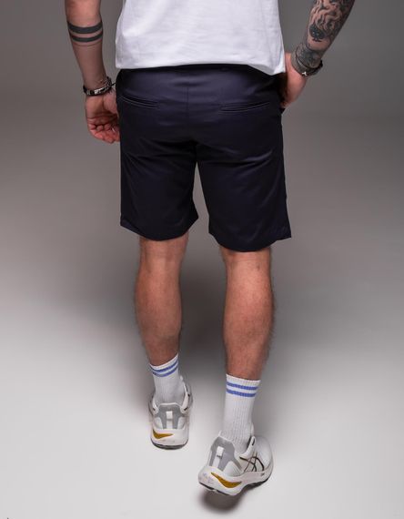 Мужские летние брючные шорты коттоновые под ремень RA2032, цвет темно-синий, размер S | Зображення 3