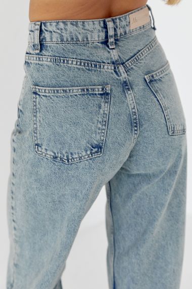 Женские джинсы-варенки wide leg с защипами - голубой цвет, 38р (есть размеры) | Зображення 3