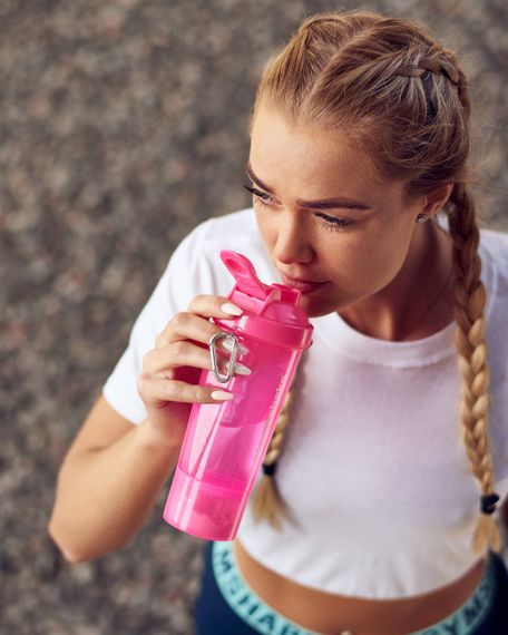 Шейкер спортивний SmartShake Slim 500ml Neon Pink | Зображення 1