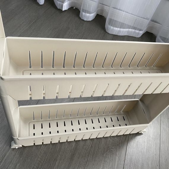 Этажерка с полками для кухни и ванной на колесах Bonro Бонро B03 серая (42400271) | Зображення 4